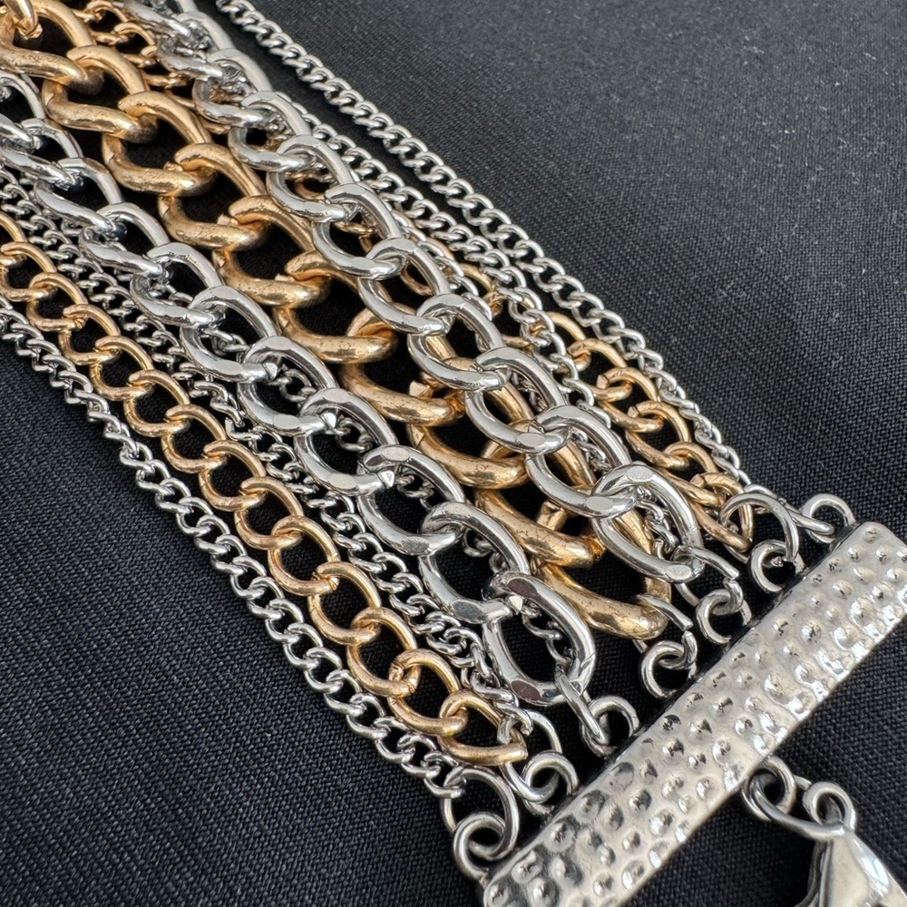 11-Strand Two-Tone Layered Bracelet - 6.5”